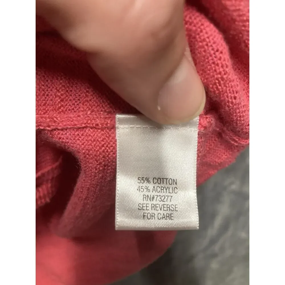 Croft & Barrow Lot of 2 Button Cardigans 3/4 Slv Pink/Teal Petite PS Soft Girl